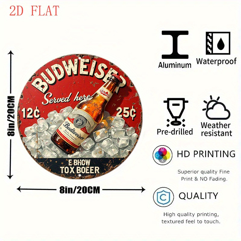 1pc Vintage Beer Logo Metal Wa - Vintage Collectible Plates 评论和价格