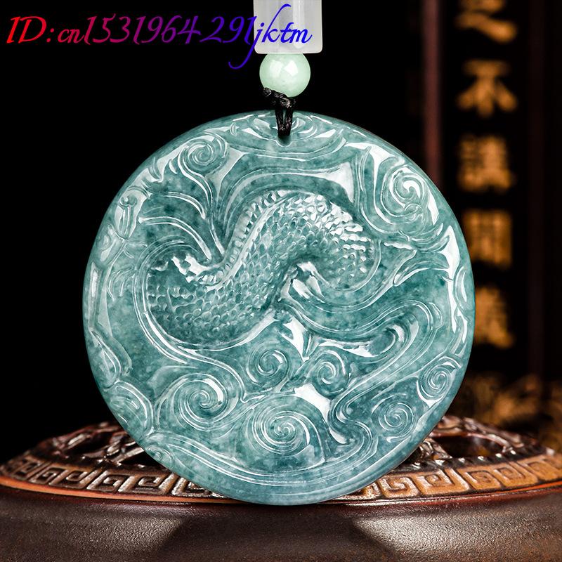 Burmese Jadeite Dragon Pendant - Vintage Necklace 评论和价格