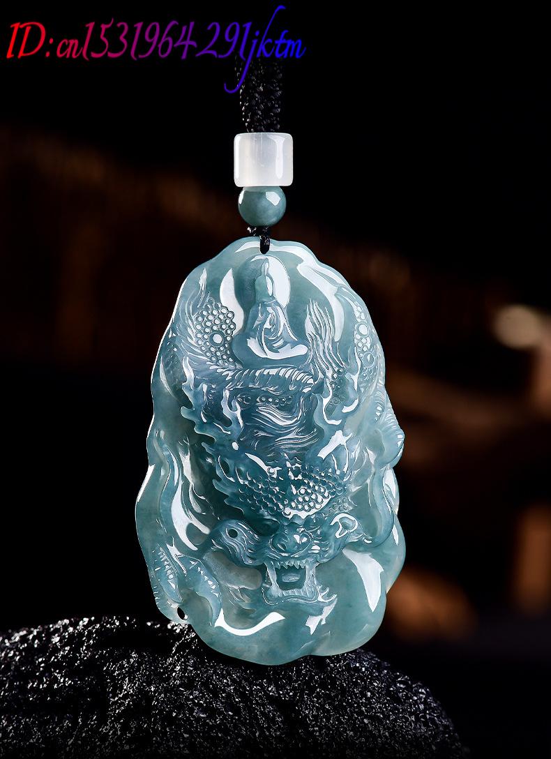 Natural Burmese Jadeite Dragon - Vintage Necklace 评论和价格