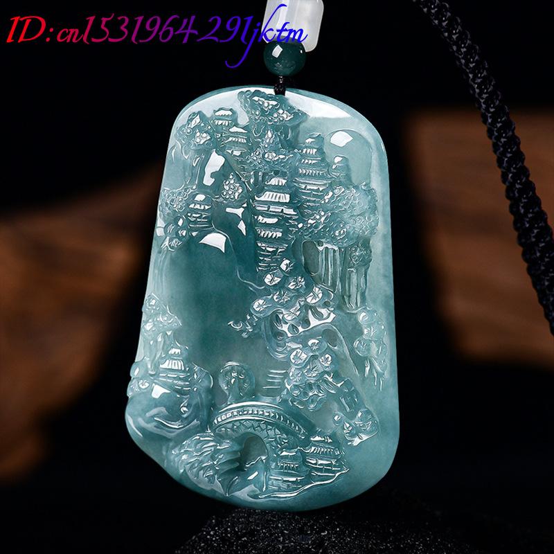 Natural Burmese Jadeite Scener - Vintage Necklace 评论和价格
