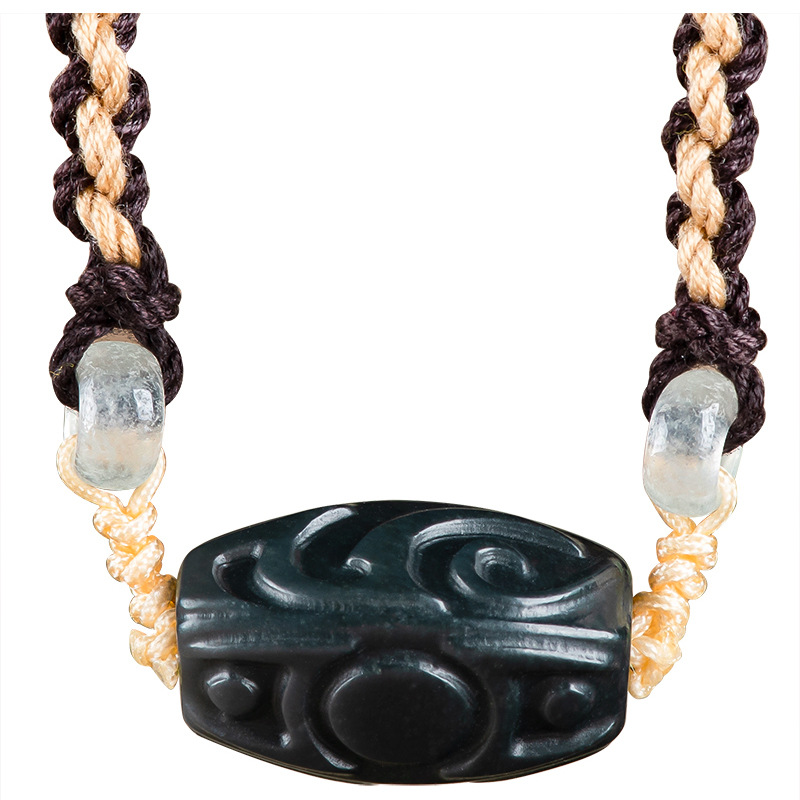 Hetian Jade Carve Bead Pendant - Vintage Necklace 评论和价格