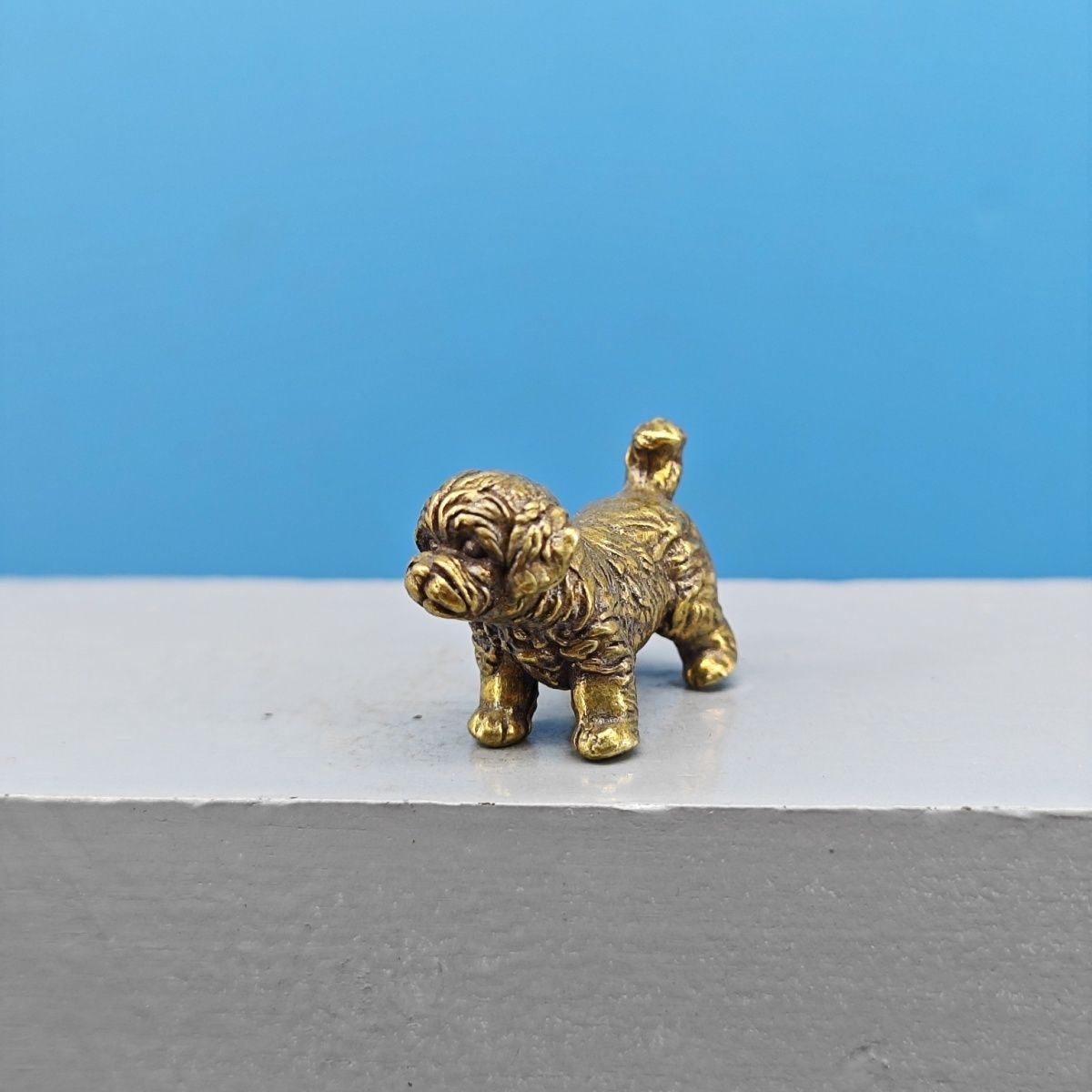Mini Brass Dog Statue French B - Vintage Collectible Teddy Bears 评论和价格