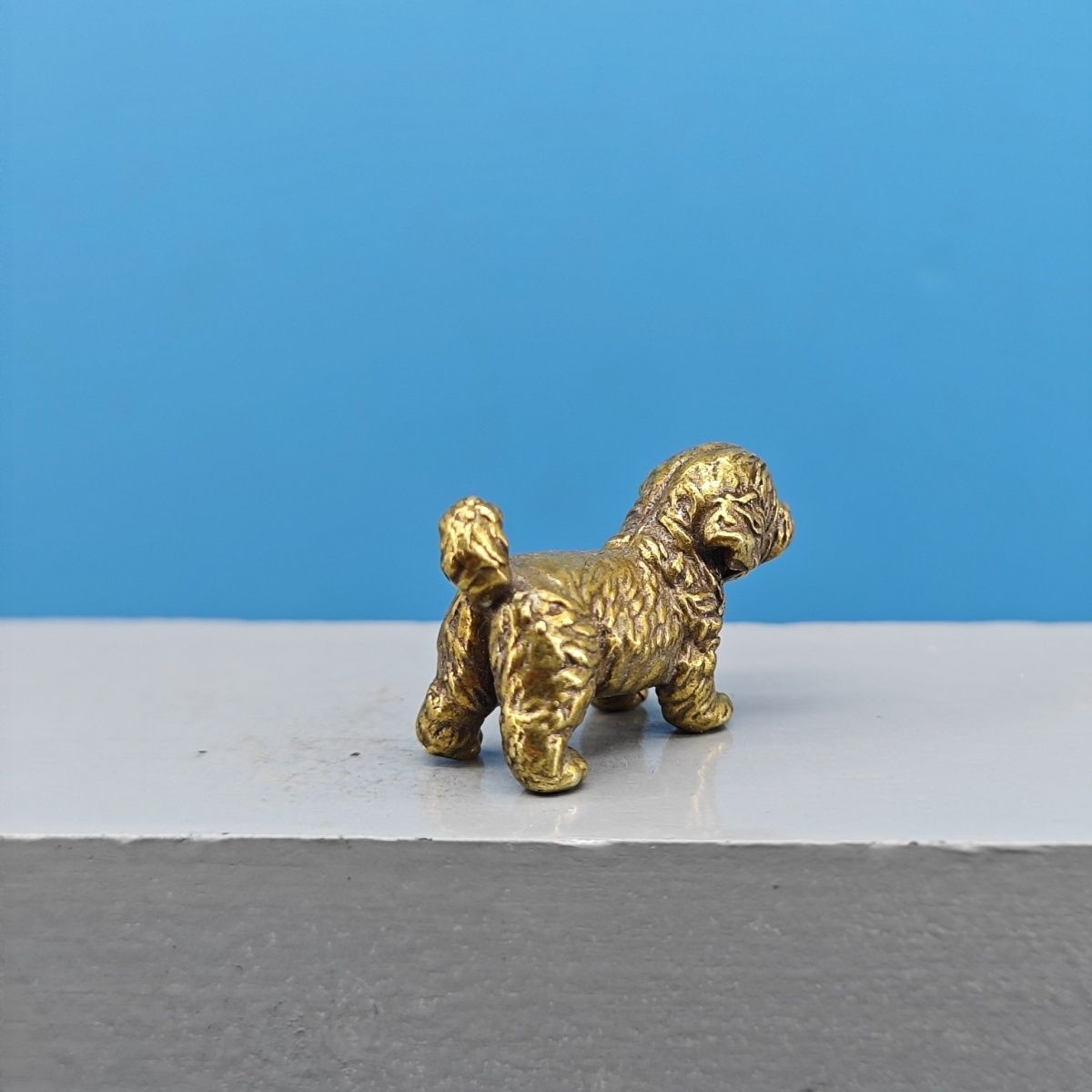 Mini Brass Dog Statue French B - Vintage Collectible Teddy Bears 评论和价格